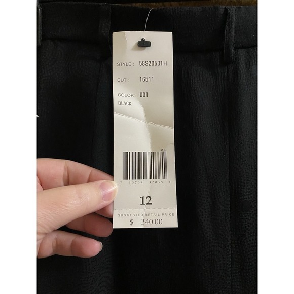 Vintage Anne Klein Pure Silk Button-up Skirt Black Polka Dots Size 12 Flowy NWT - Picture 7 of 16